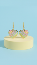 Gold-Plated Enamel Heart Earrings